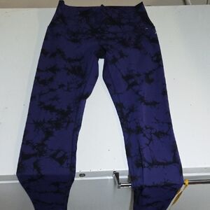Lululemon Wonder Under Hi Rise Purple and Black Tie-Dye Leggings Sz 10